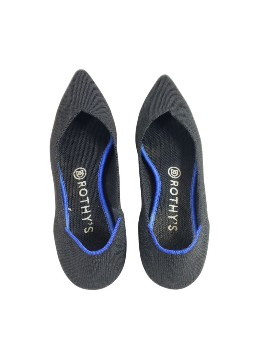 Rothy's The Point Womens Size 7.5 Black Knit Pointed Toe Flats - Picture 7 of 9